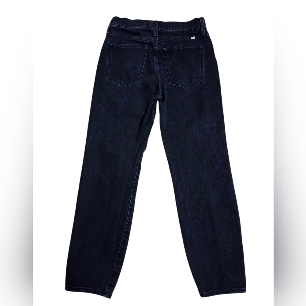 🎉 3/$60 Aritzia Sunday Best Black High-Waisted Straight Leg Denim Jeans Size 26 - Picture 3 of 10